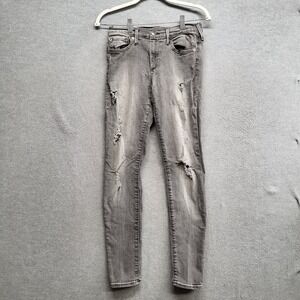 True Religion‎ Women Jeans 27 Gray Distressed Halle Mid Ruse Super Skinny